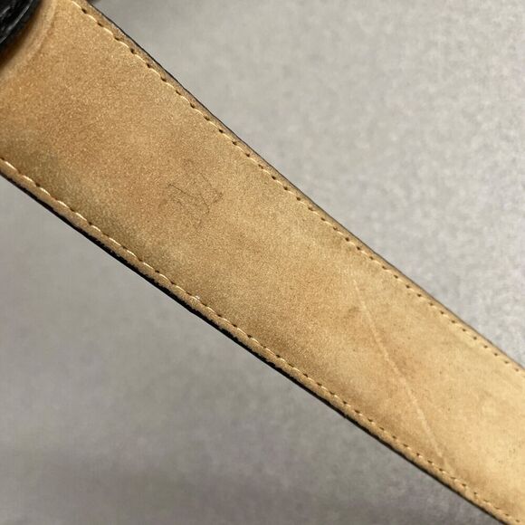 WCM New York Womens Leather Belt Medium Gold Toned Embossed Italian Dress USA